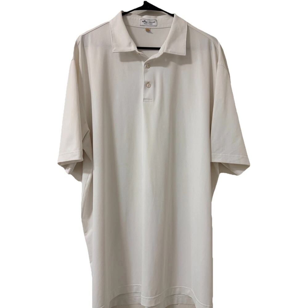 Peter Millar Summer Comfort Polo Shirt Men's XXL White Performance Golf